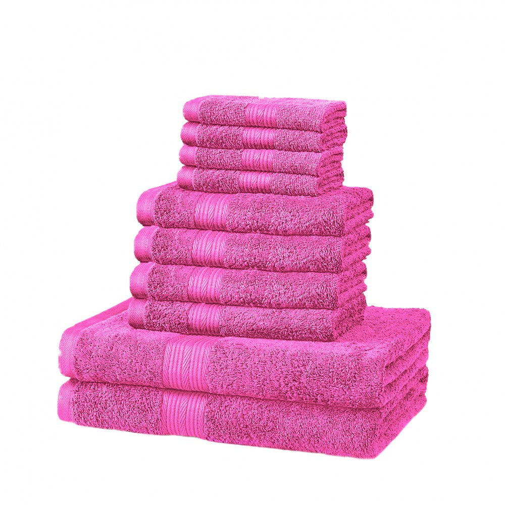 Conjunto de toalhas de 100% Algodão Extra Suave 10 peças, em cores super brilhantes e alegres