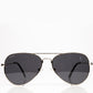 Emporia Itália -  Série Aviator "CHEFE", óculos de sol com filtro UV polarizados com estojo rígido e pano de limpeza, lentes de proteção solar de cor cinzentas escuras, armação prateada