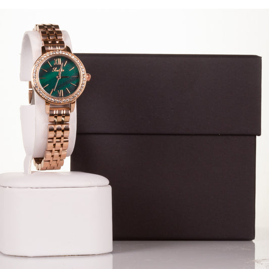 Relógio de liga leve Miyota Movement de alta qualidade com caixa de oferta, mostrador em verde