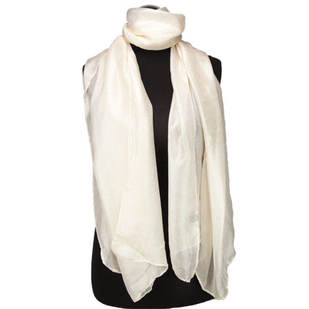 Lenço de seda 100% viscose, tamanho: 180 cm x 85 cm, lavagem na máquina a 30 graus, cor: CREME