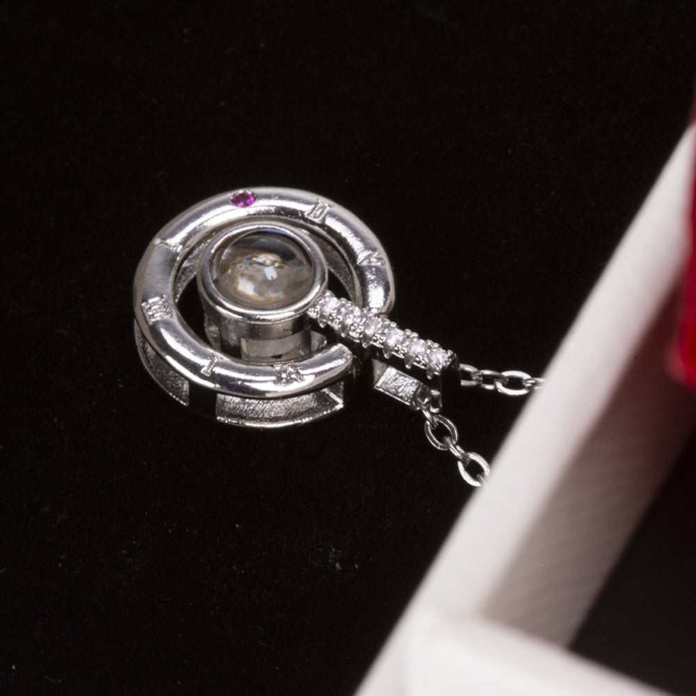 Guarda-jóias Rosa Eterna com colar "Amo-te"