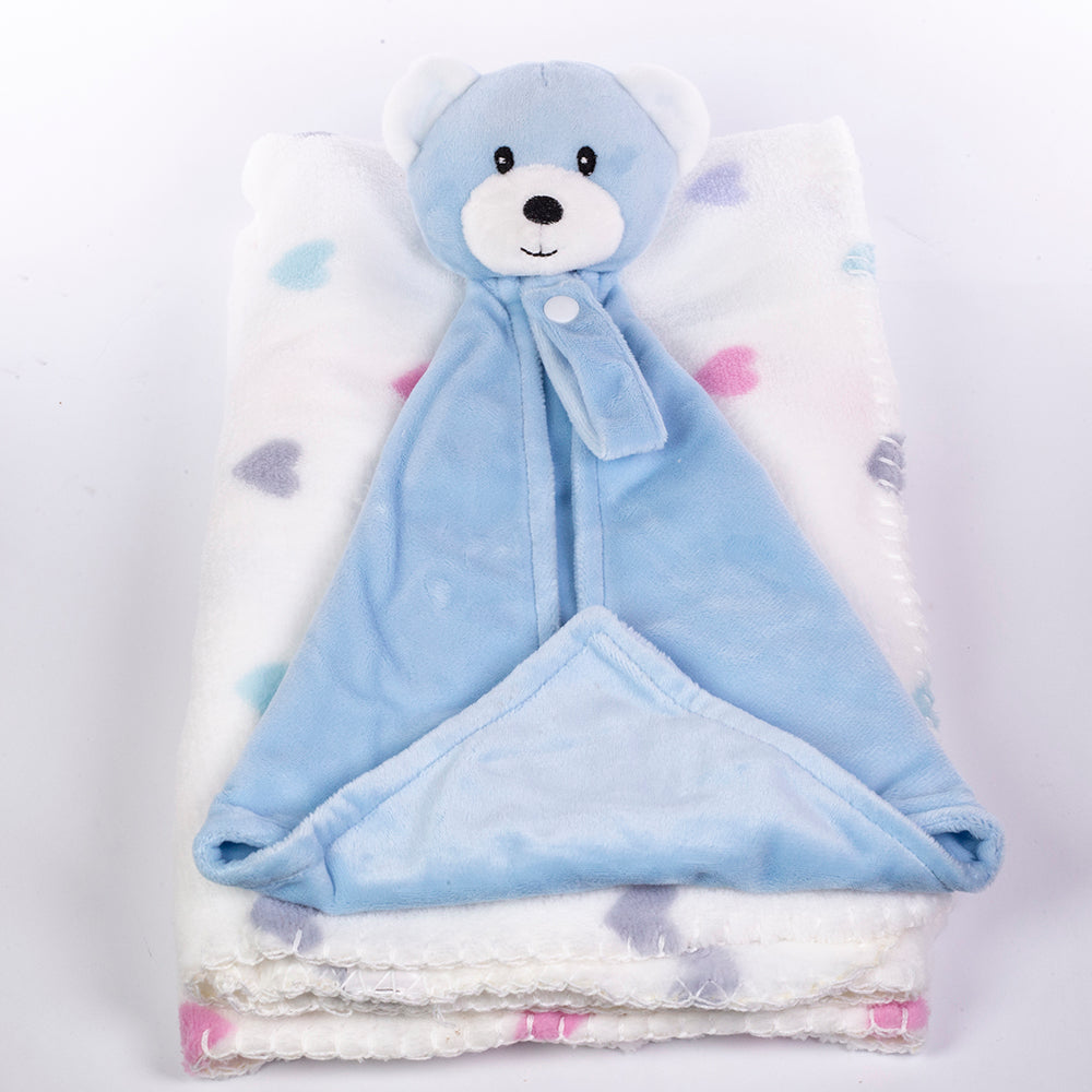 Manta para bebé com com design com cãozinho, tamanho: 90 X 75 cm, cor: azul