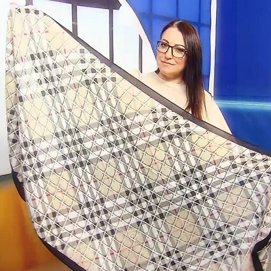Xaile de Algodão, 90 cm x 180 cm, Padrão Tartan Ladrilhado