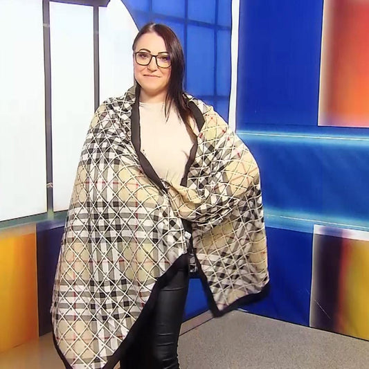 Xaile de Algodão, 90 cm x 180 cm, Padrão Tartan Ladrilhado