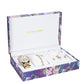 Conjunto de relógios de oferta da Excellanc para Mulheres com Pulseira e Colar com cristais Emporia brancos em forma de coração, tom de ouro