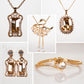 Conjunto de Liga de Ouro com Cristal Emporia® Champanhe