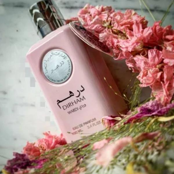 100 ml Eau de Perfume Dirham Wardi Fragrância Doce Frutado-Floral para Mulher
