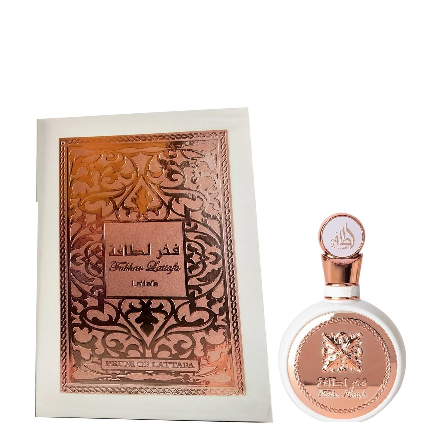 100 ml Eau de Perfume Fakhar Lattafa Rosa Oriental Doce e Floral Fragrância para Mulher