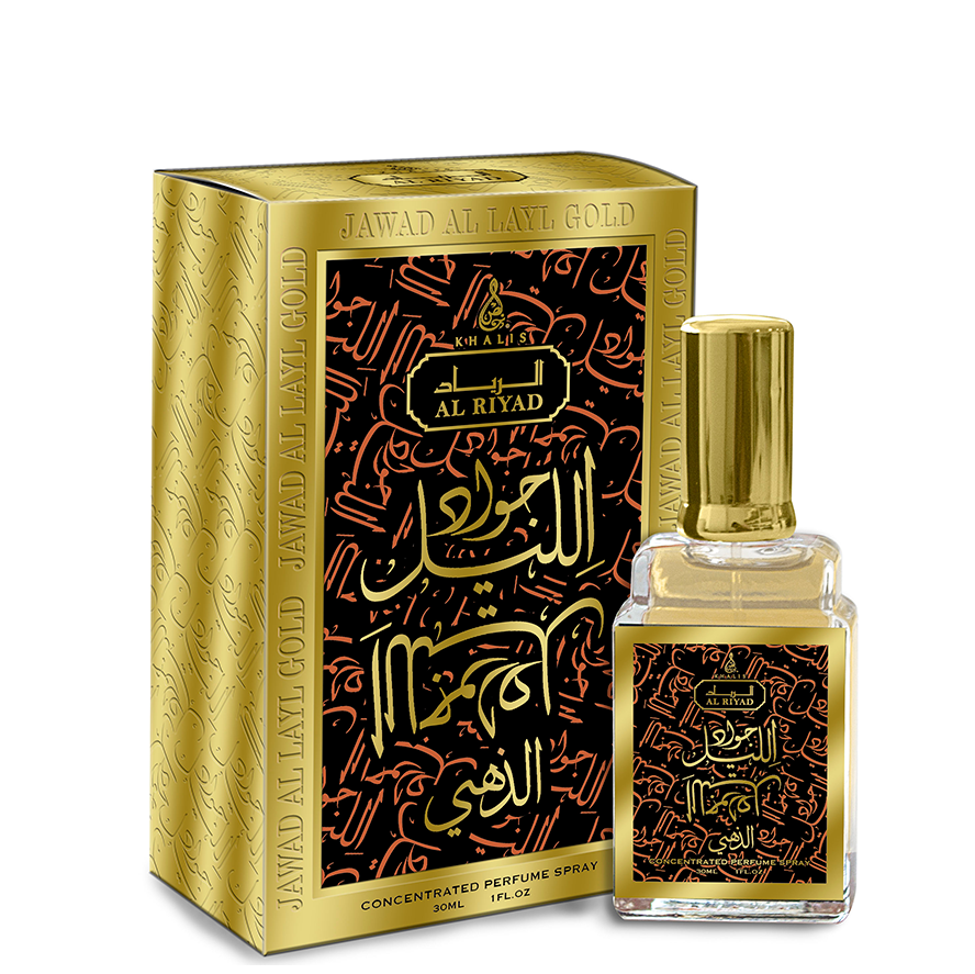 30 ml de Eau de Perfume Jawad Al Layl Gold Fragrância Âmbar Rosas para Mulhers