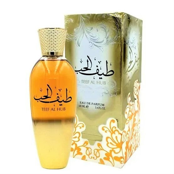 100 ml Eau de Perfume Al Teef Al Hub Fragrância de Caramelo Doce e Amadeirado Oud para Homem e Mulher