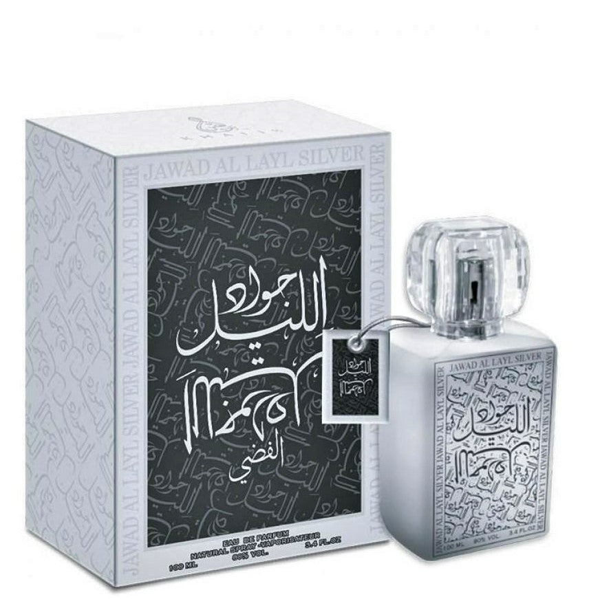 100 ml Eau de Perfume Jawad Al Layl Silver Fragrância Frutada Almiscarada para Homem e Mulher