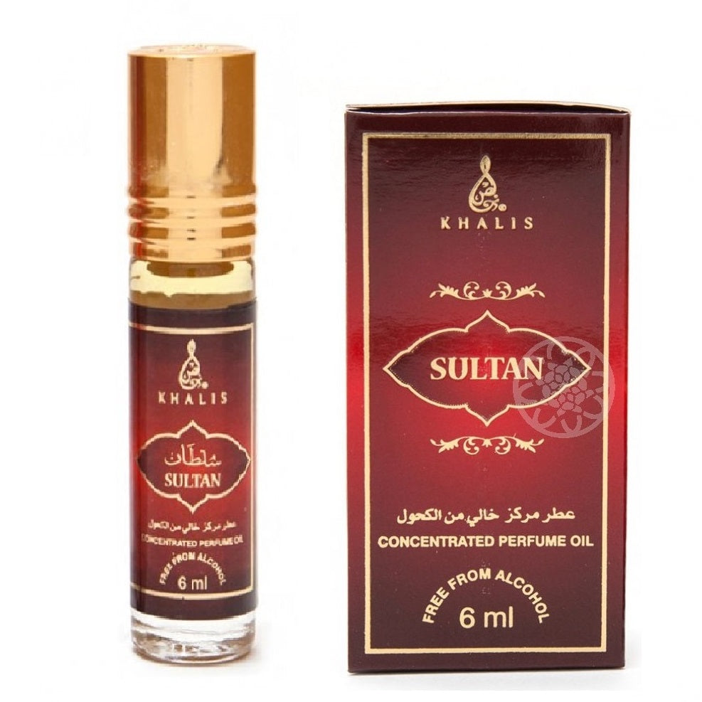 6 ml Perfume Oil Sultan Fragrância Amadeirada Âmbar, Unisex