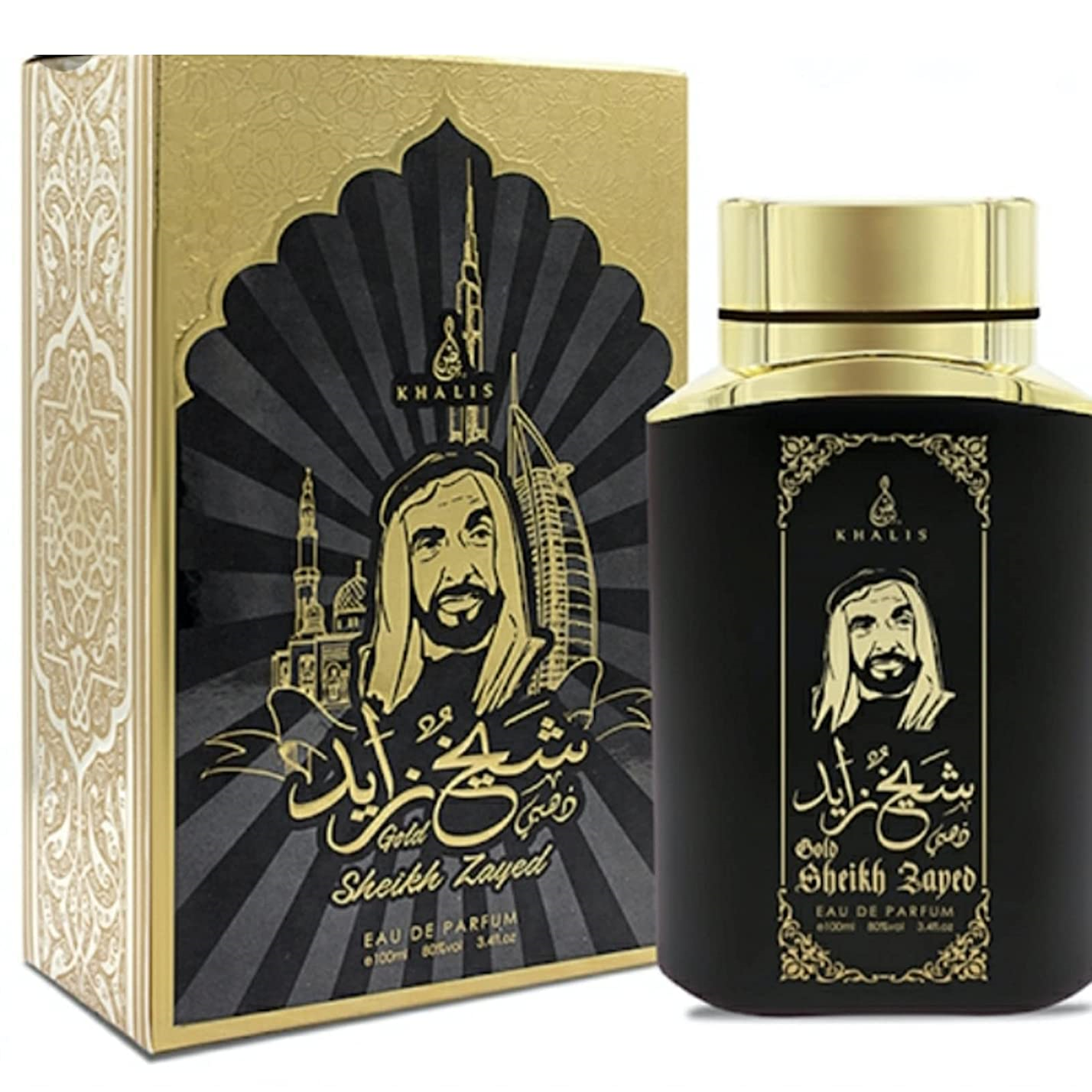 100 ml de Eau de Perfume SHEIKH ZAYED GOLD Fragrância Amadeirada Picante para Homem 1 