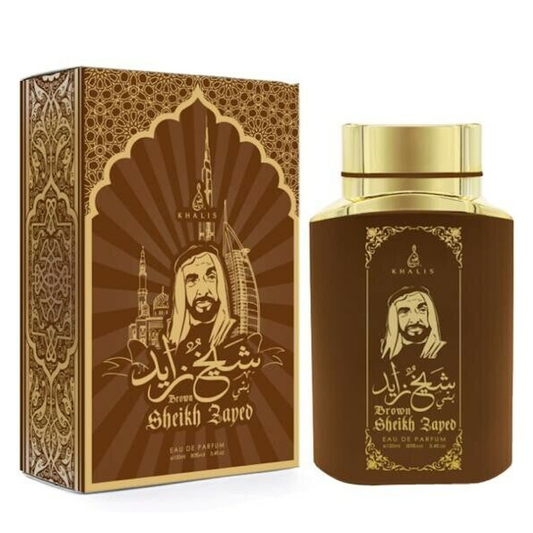 100 ml de Eau de Perfume SHEIKH ZAYED BROWN Fragrância de Baunilha e Oud para Homem