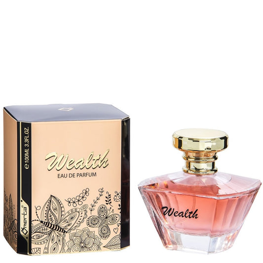 100 ml de Eau de Parfum "WEALTH" Fragrância Floral Frutada para Mulheres, com alto teor de óleo perfumado 6%
