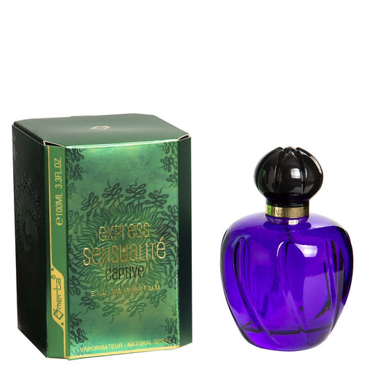 100 ml Eau de Parfum "EXPRESS SENSUALITE CAPTIVE" Fragrância Frutada Floral para Mulheres, com alto teor de óleo perfumado 6%