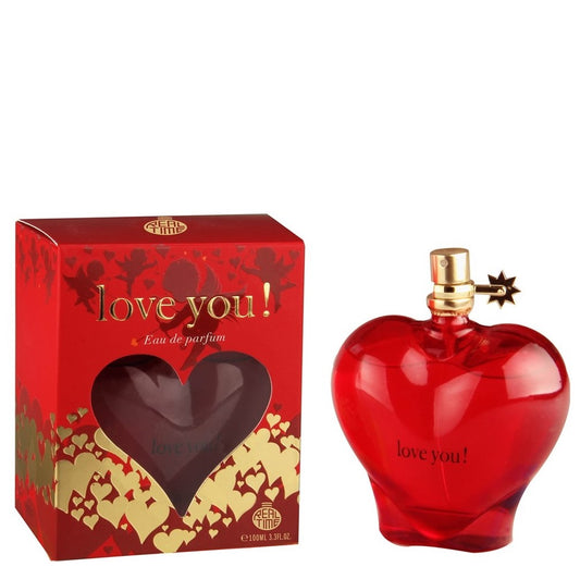 100 ml Eau de Parfum "LOVE YOU RED" Fragrância Frutada Almiscarada Floral para Mulheres, com alto teor de óleo perfumado 3%