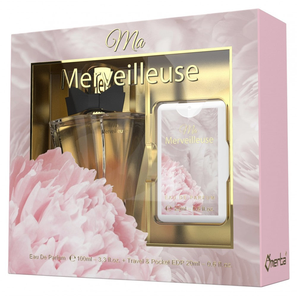 100 ml + 20 ml de Eau de Perfume "MA MERVEILLEUSE" Oriental - Fragrância Floral para Mulheres