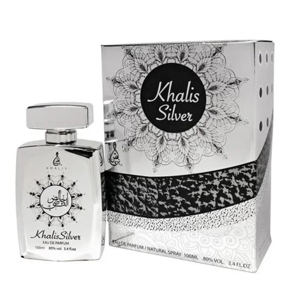 100 ml Eau de Parfum KHALIS SILVER, Fragrância Floral Oriental para Homem