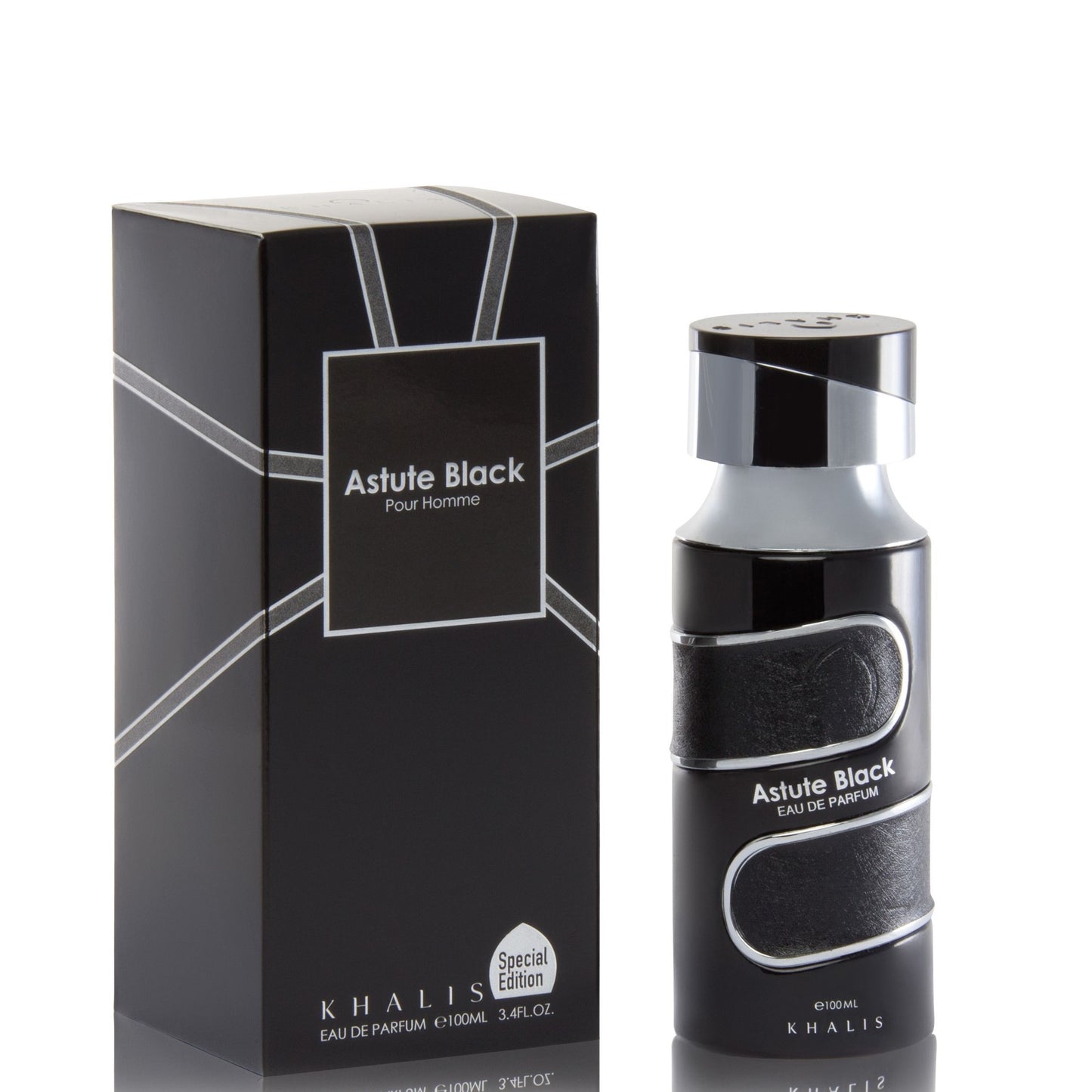 100 ml Eau de Parfum ASTUTE BLACK, Fragrância Floral Amadeirada para Homem