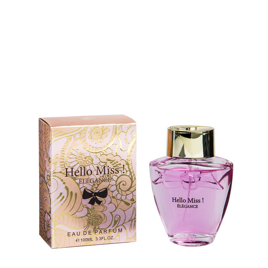 100 ml Eau de Perfume "Hello Miss! Elégance" Fragrância Floral - Frutada para Mulheres