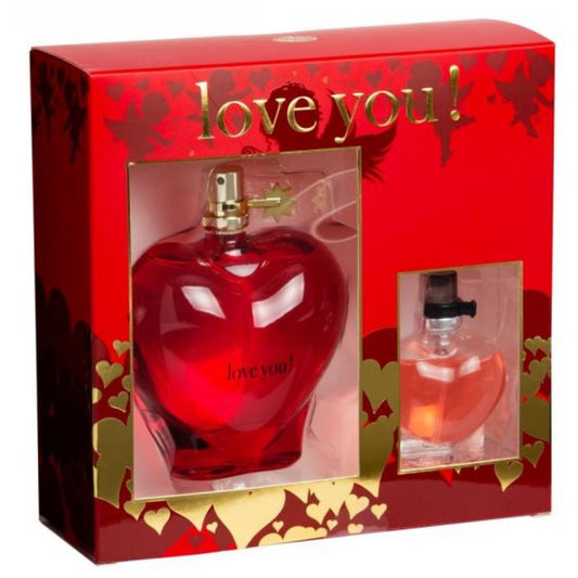 100 + 15 ml EDP "LOVE YOU RED" Fragrância Frutada Almiscarada Floral para Mulheres