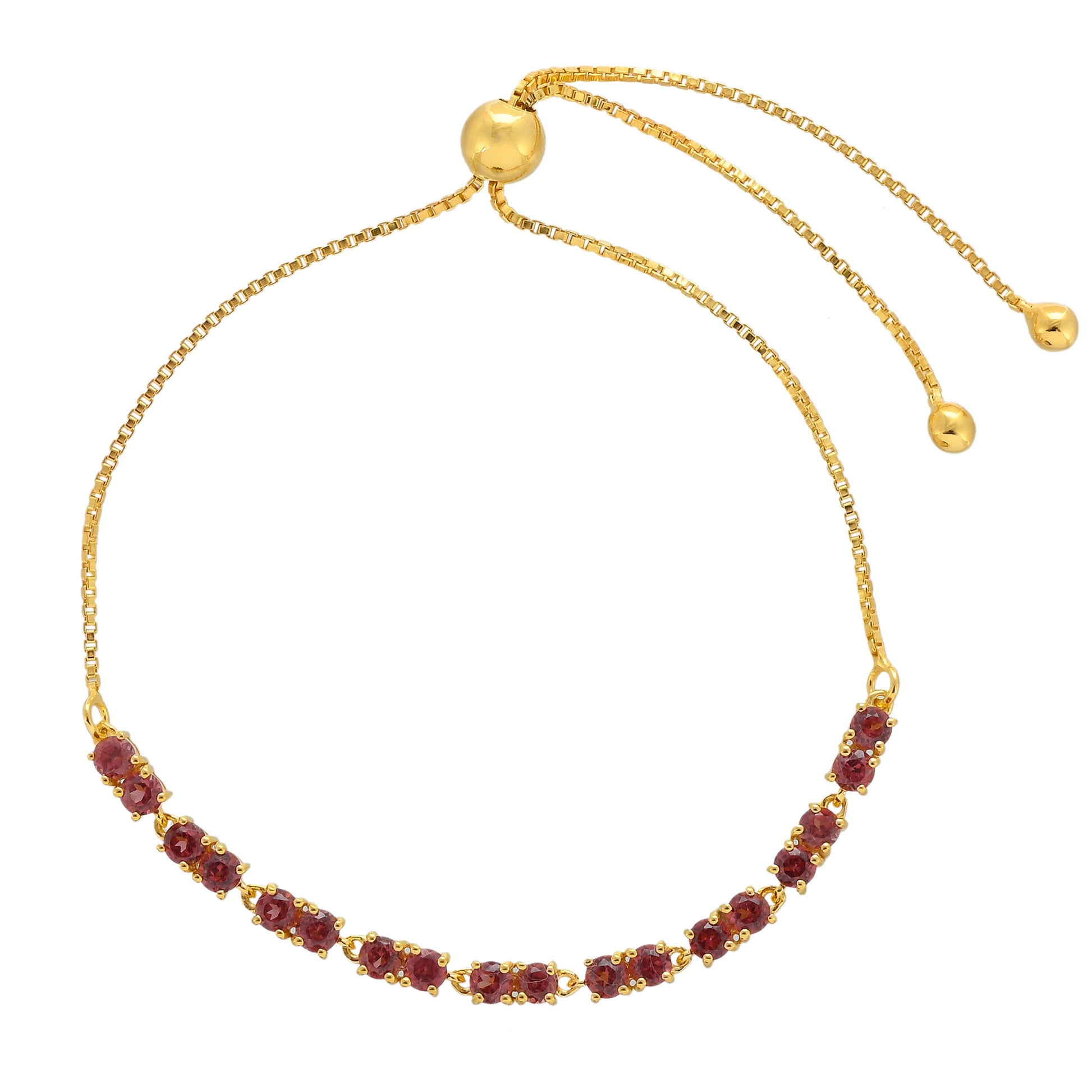 Pulseira de Prata com Banho de Ouro com Granada de Rhodolite  Contraste: Cabeca de Veado (800) 1 