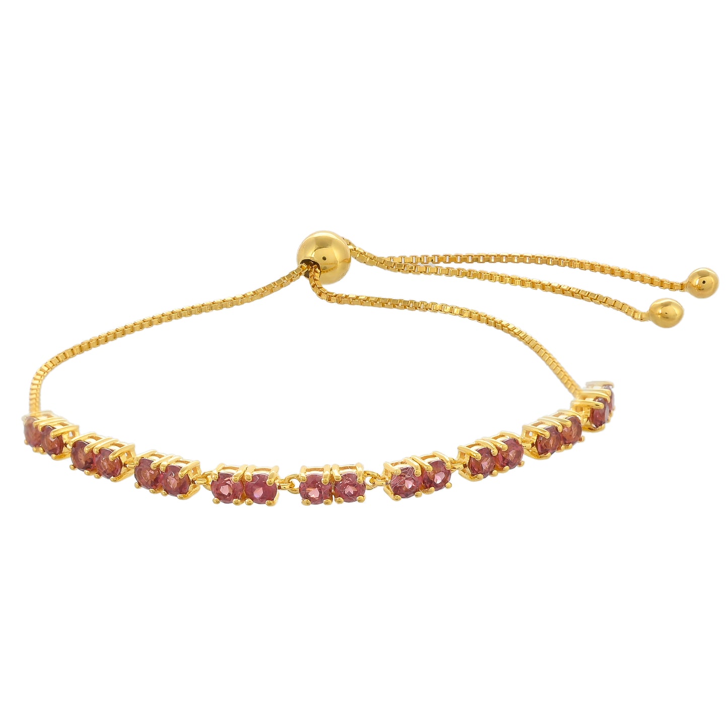 Pulseira de Prata com Banho de Ouro com Granada de Rhodolite  Contraste: Cabeca de Veado (800)