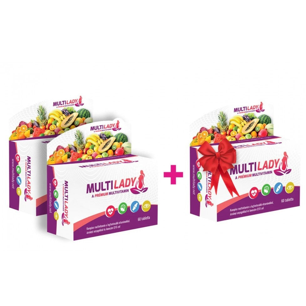 MultiLady - Pack Premium Multivitaminas 2+1 para reforçar o Sistema Imunitário 1 