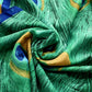 Xaile de Seda, 90 cm x 180 cm, Padrão Pena de Pavão, Verde