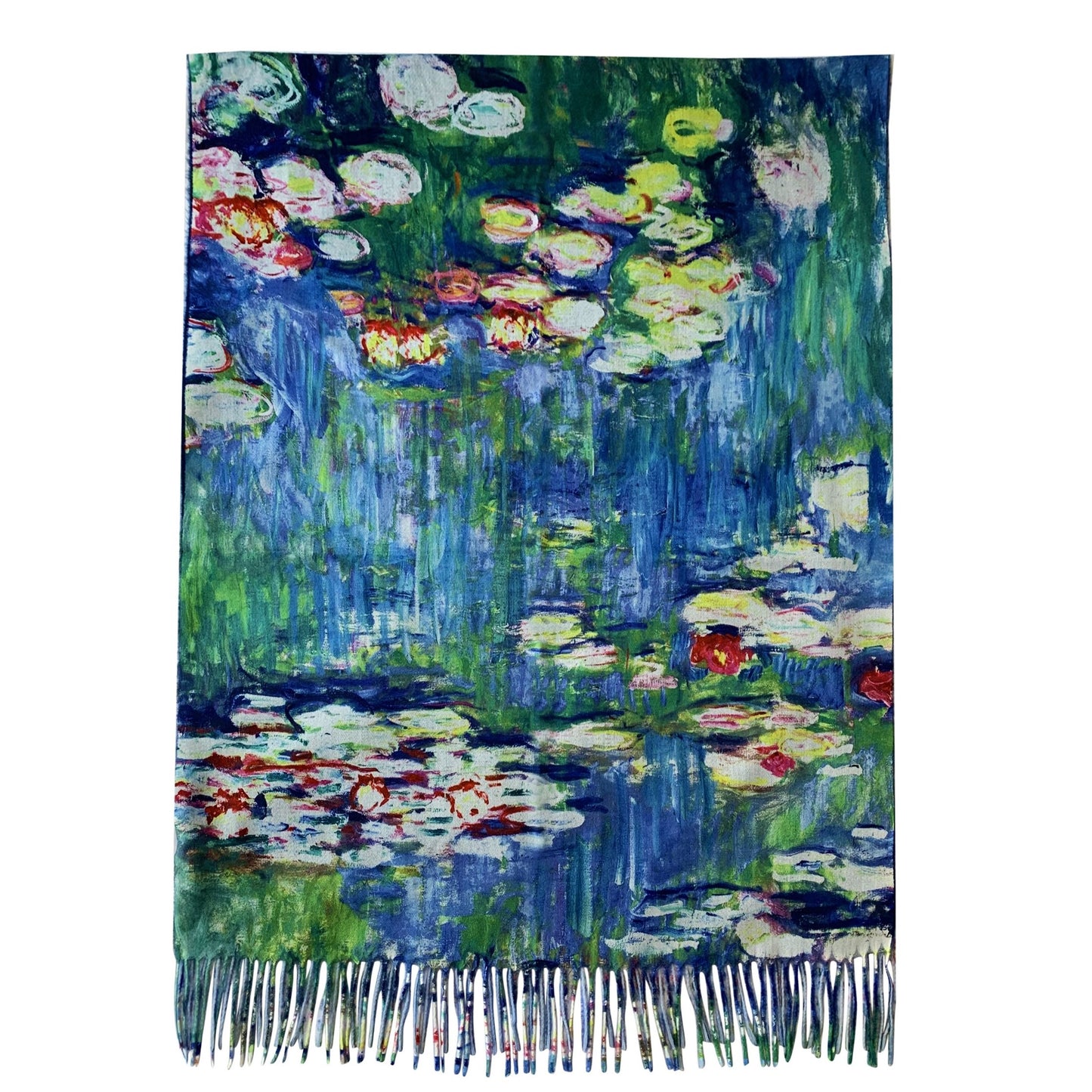 Xaile de Lã, 70 cm x 180 cm, Monet - Water Lilies Painting