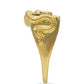 Anel de Prata com Banho de Ouro com Ónix Preta  Contraste: Cabeca de Veado (800)