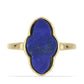 Anel de Prata com Banho de Ouro com Lapis Lazuli de Badaquexão  Contraste: Cabeca de Veado (800)