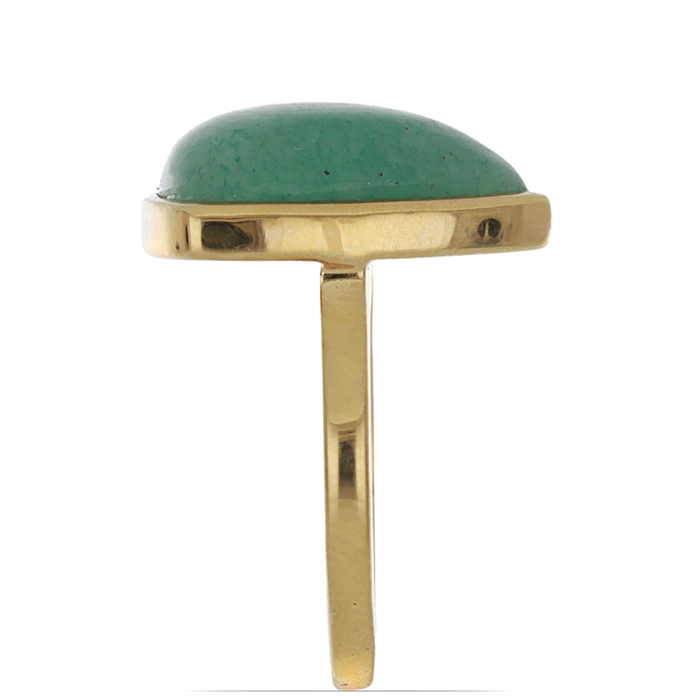 Anel de Prata com Banho de Ouro com Aventurina Verde  Contraste: Cabeca de Veado (800) 4 