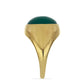 Anel de Prata com Banho de Ouro com Ágata Verde  Contraste: Cabeca de Veado (800)