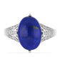 Anel de Prata com Lapis Lazuli de Badaquexão e Topázio Branco  Contraste: Cabeca de Veado (800)