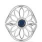 Anel de Prata com Safira Azul de Rosebery  Contraste: Cabeca de Veado (800)