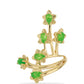 Anel de Prata com Banho de Ouro com Jadeíte Verde  Contraste: Cabeca de Veado (800)