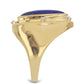 Anel de Prata com Banho de Ouro com Lapis Lazuli de Badaquexão e Topázio Branco  Contraste: Cabeca de Veado (800)
